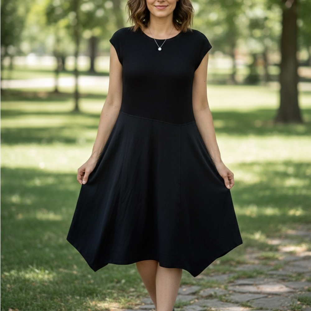 Tribal‎ Black Midi Dress